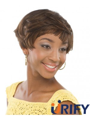 Kurze Brown Wavy Boycuts Unglaubliche Afroamerikaner Perücken