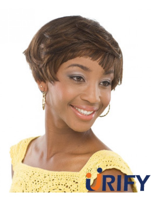 Kurze Brown Wavy Boycuts Unglaubliche Afroamerikaner Perücken