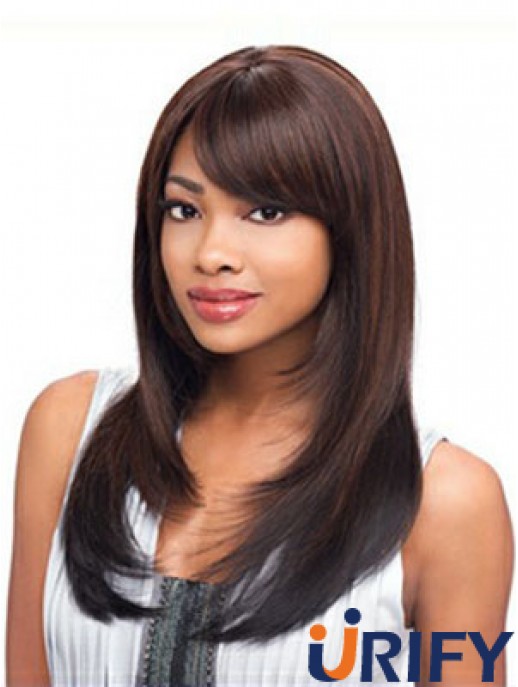 Lange Auburn Straight Layered Exquisite Afroamerikaner Perücken
