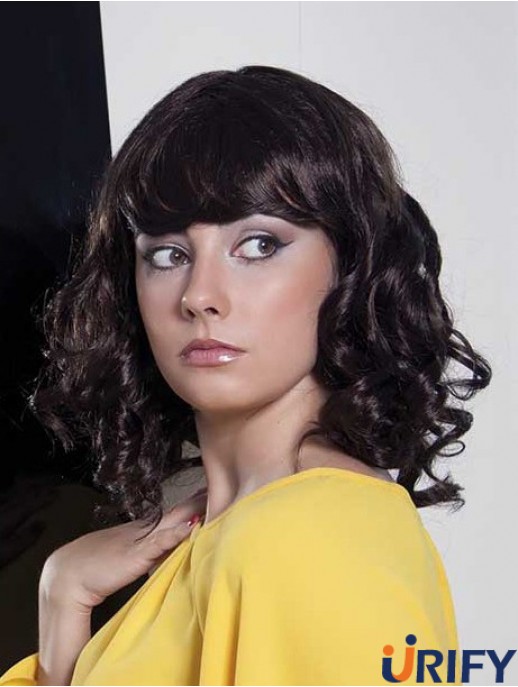 12 Zoll schwarze kappenlose Perücken für schwarze Frauen