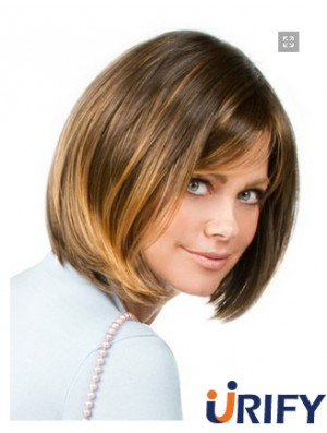 Capless Chin Länge gerade gerade blonde beliebte Bob Perücken