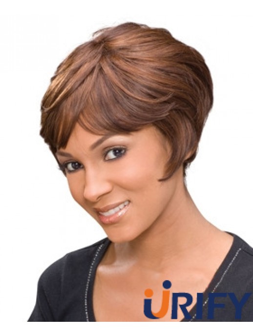 Kurze Auburn Wavy Layered Discount Afroamerikaner Perücken
