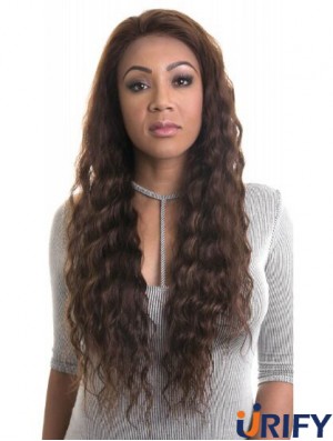 Wellige 22 Zoll Lace Front Brown Afroamerikaner Frisuren
