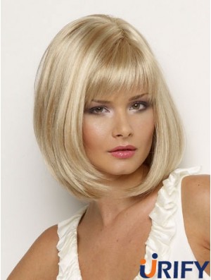 Synthetische Perücke Kinn Länge Blonde Farbe