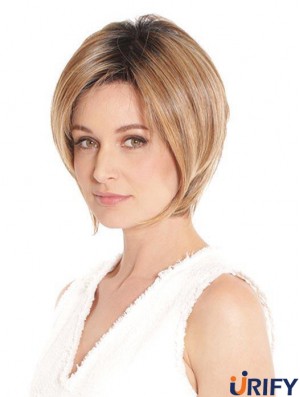 Blonde Designed Straight Short Synthetic Bob Perücken