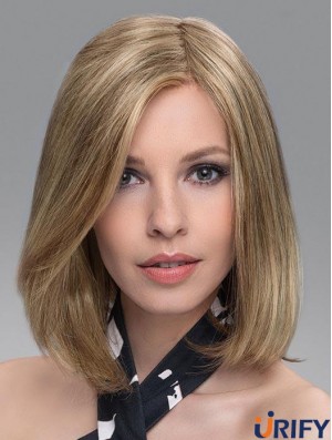 Blonde weiche gerade schulterlange synthetische Bob Perücken