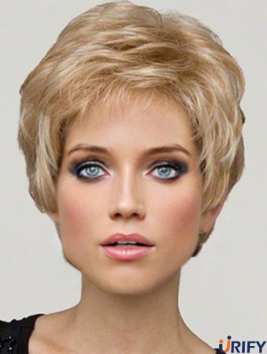 Synthetische Spitze Front Perücken Blonde Farbe
