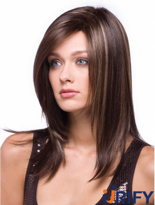 Synthetische Perücken Frauen Mit Capless Straight Style Lange Länge Auburn Farbe