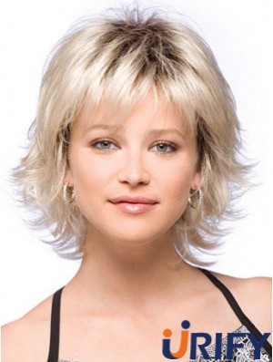 Synthetisches Haar Perücken Blonde Farbe