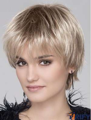 Blonde billigste gewellte kurz geschnittene synthetische Bob Perücken