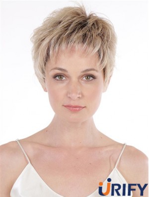 6 Zoll gewellte Top Boycuts Lace Front synthetische Perücken