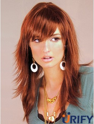 Synthetic Hair UK Auburn Farbe Langer, geschichteter Schnitt mit Capless