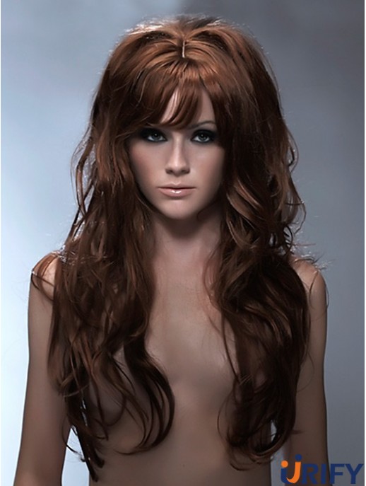 Langes synthetisches Haar mit Pony Capless Wavy Style Auburb Color