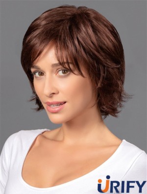 8  inchShort Günstigste Brown Wavy Bob Perücken