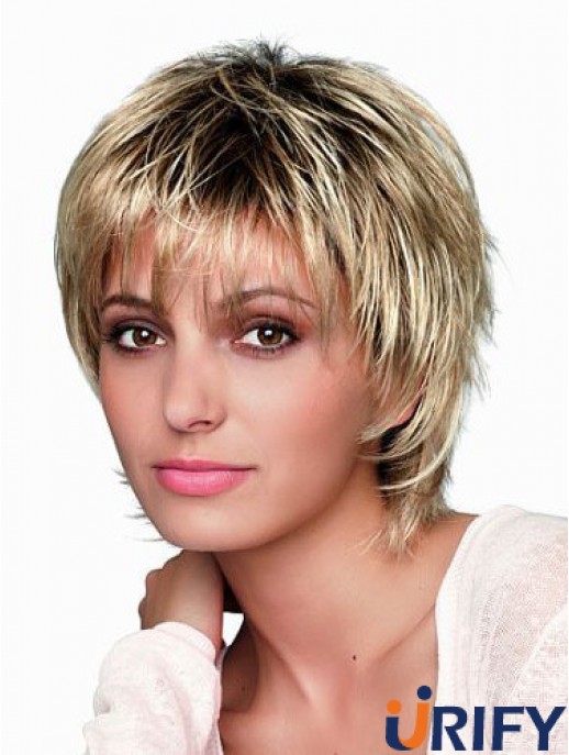 8 Zoll kurze gestaltete blonde gerade Bob Perücken