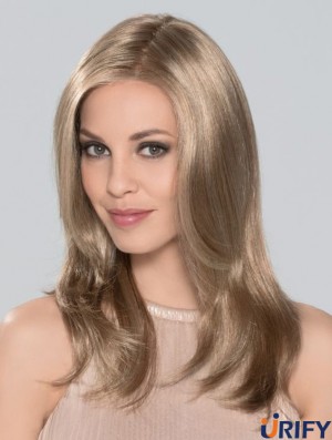 Ohne Pony Monofilament 16 Zoll gerade blonde lange Perücken