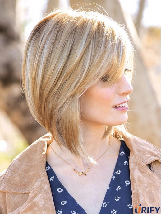 12  inchKinn Länge Blonde Gerade Erschwingliche Bob Perücken