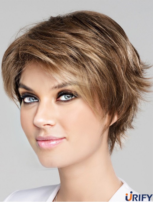 Blonde 8  inchBoycuts Short New Monofilament Perücken