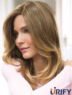 Blonde 16  inchOhne Pony Lange Schöne Monofilament Perücken
