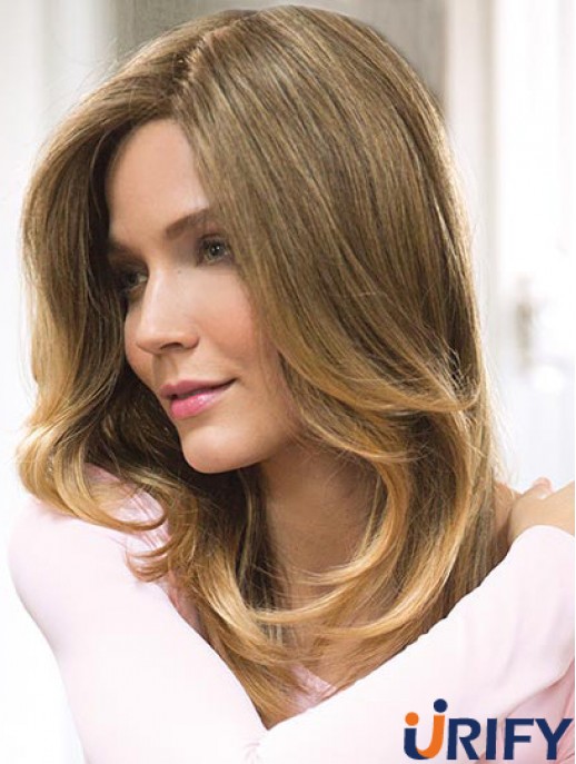 Blonde 16  inchOhne Pony Lange Schöne Monofilament Perücken