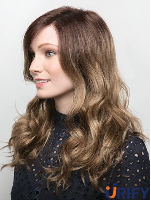 Blonde 16  inchOhne Pony Lange Schlanke Monofilament Perücken