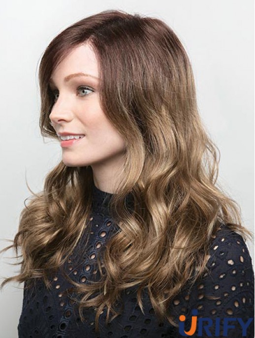 Blonde 16  inchOhne Pony Lange Schlanke Monofilament Perücken