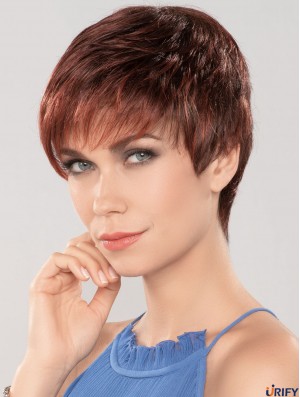 Auburn 4 Zoll Boycuts Modische Capless Synthetic Perücken