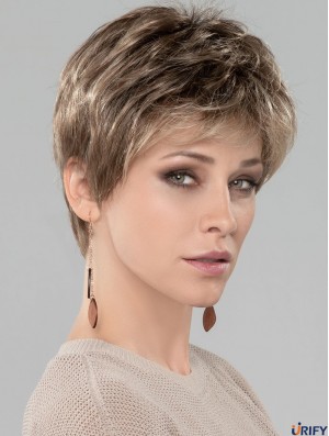 Blonde 4 Zoll Boycuts Cropped Discount Monofilament Perücken
