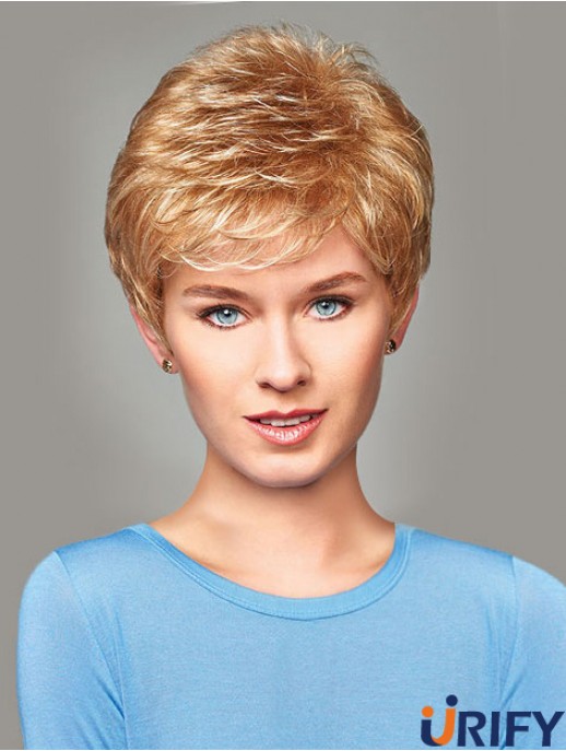 Kaufen Sie Synthetic With Capless Short Length Blonde Color