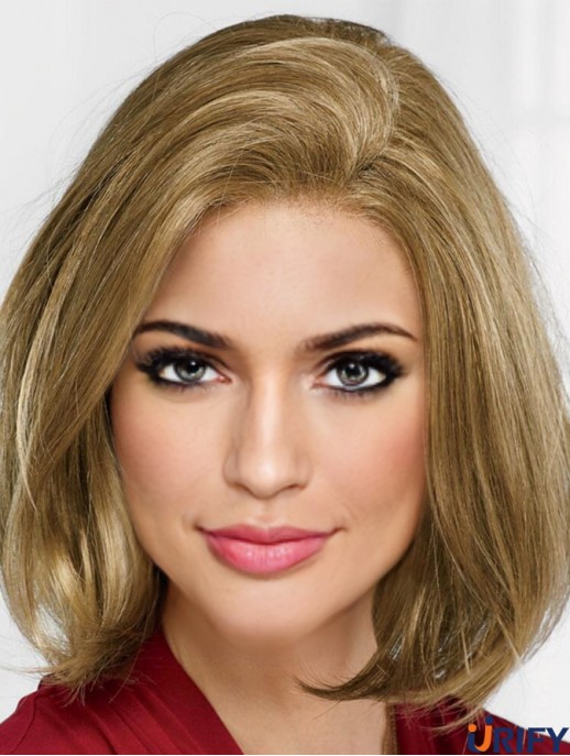 12 Zoll Kinn Länge Blonde Gerade Moderne Bob Perücken