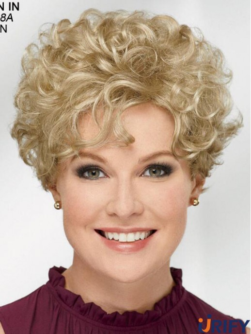 Curly Blonde Short 8 Zoll Trendy Classic Perücken