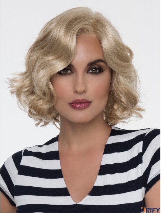 Monofilament Blonde 10 Zoll Short Mit Pony Hitzefreundliche Perücken