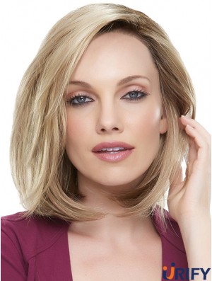 Schulterlange Straight Bobs Blonde Beste 100% handgebundene Perücken