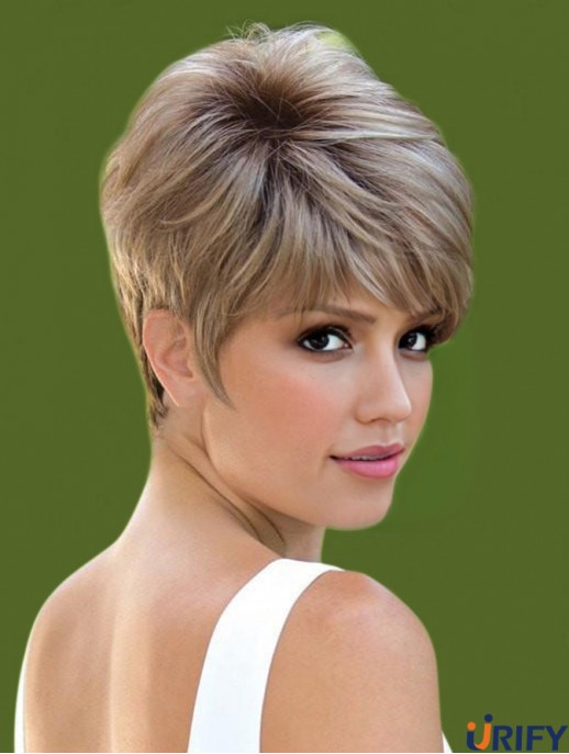 Monofilament 6 Zoll Wavy Brown Boycuts Perückengeschäfte
