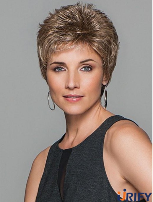 Capless Blonde 4 Zoll Short Boycuts Synthetische Perücken