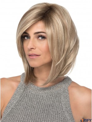 Gerade Blond mit Pony Damen Perücken