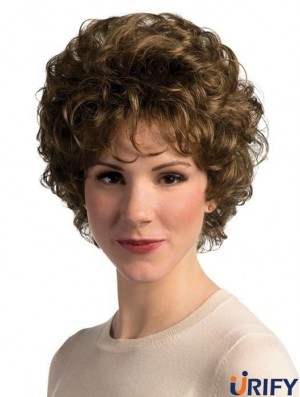 Mit Pony Brown Wavy 8 Zoll Basic Perücke