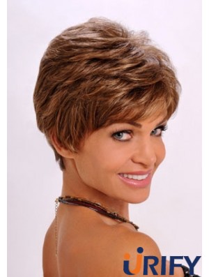 Synthetic Hair Wavy Style Auburn Farbe abgeschnitten Länge