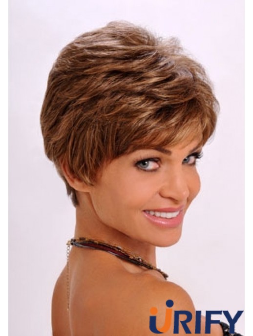 Synthetic Hair Wavy Style Auburn Farbe abgeschnitten Länge