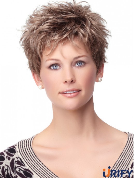 Curly Synthetic Perücken mit synthetischen Capless Boycuts Curly Style