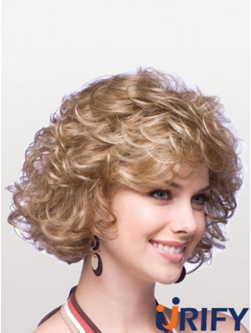 Synthetische billige Perücken mit kappenlosen Schichtschnitten Kinnlänge Blonde Farbe