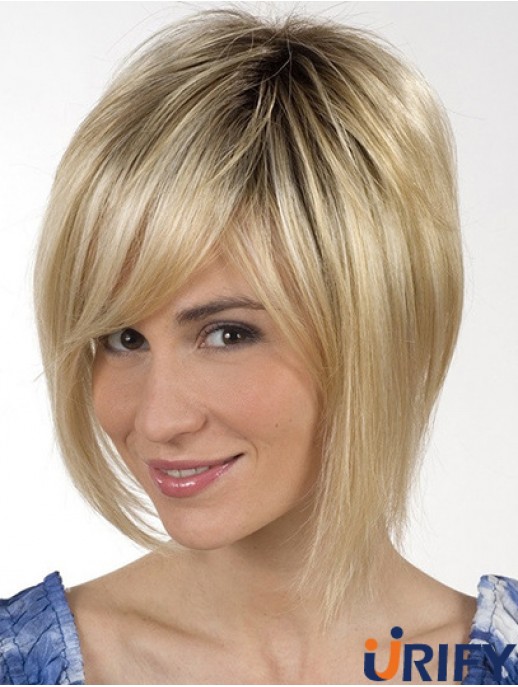 Kinn Länge Blond Große 8 Zoll gerade Bob Perücken
