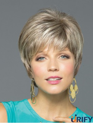 Perücken aus synthetischer Spitze für weiße Frauen Monofilament Straight Style