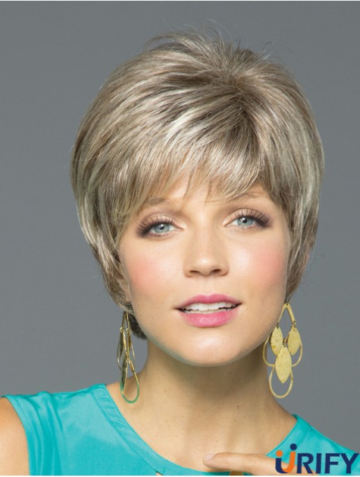 Perücken aus synthetischer Spitze für weiße Frauen Monofilament Straight Style