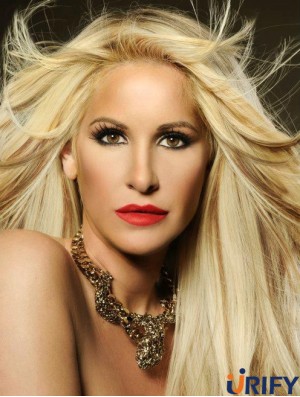 Perücken wie  Straight Style Blonde Farbe mit Pony