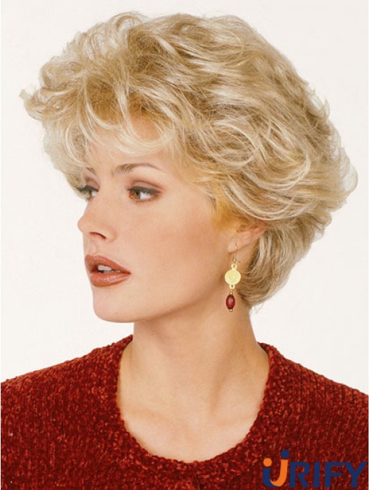 Synthetisches Haar Classic Cut Blonde Farbe Kurze Länge