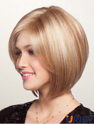 Kurze synthetische Spitze Perücken Bobs schneidet blonde Farbe