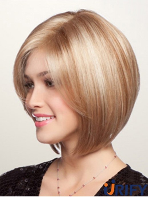 Kurze synthetische Spitze Perücken Bobs schneidet blonde Farbe