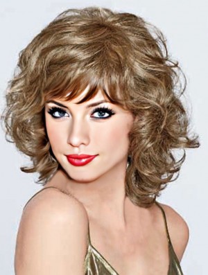 UK Synthetic Lace Front mit Pony Monofilament Curly Style
