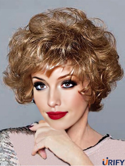 Curly Blonde Perfect Short Classic Perücken